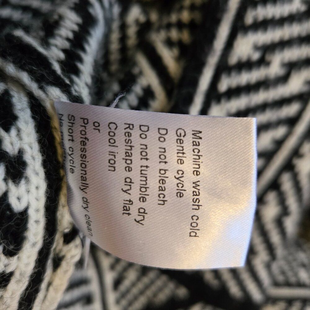 Cocogio Italy Navy White Geometric Knit Coatigan Longline Cardigan Size S - Picture 15 of 16